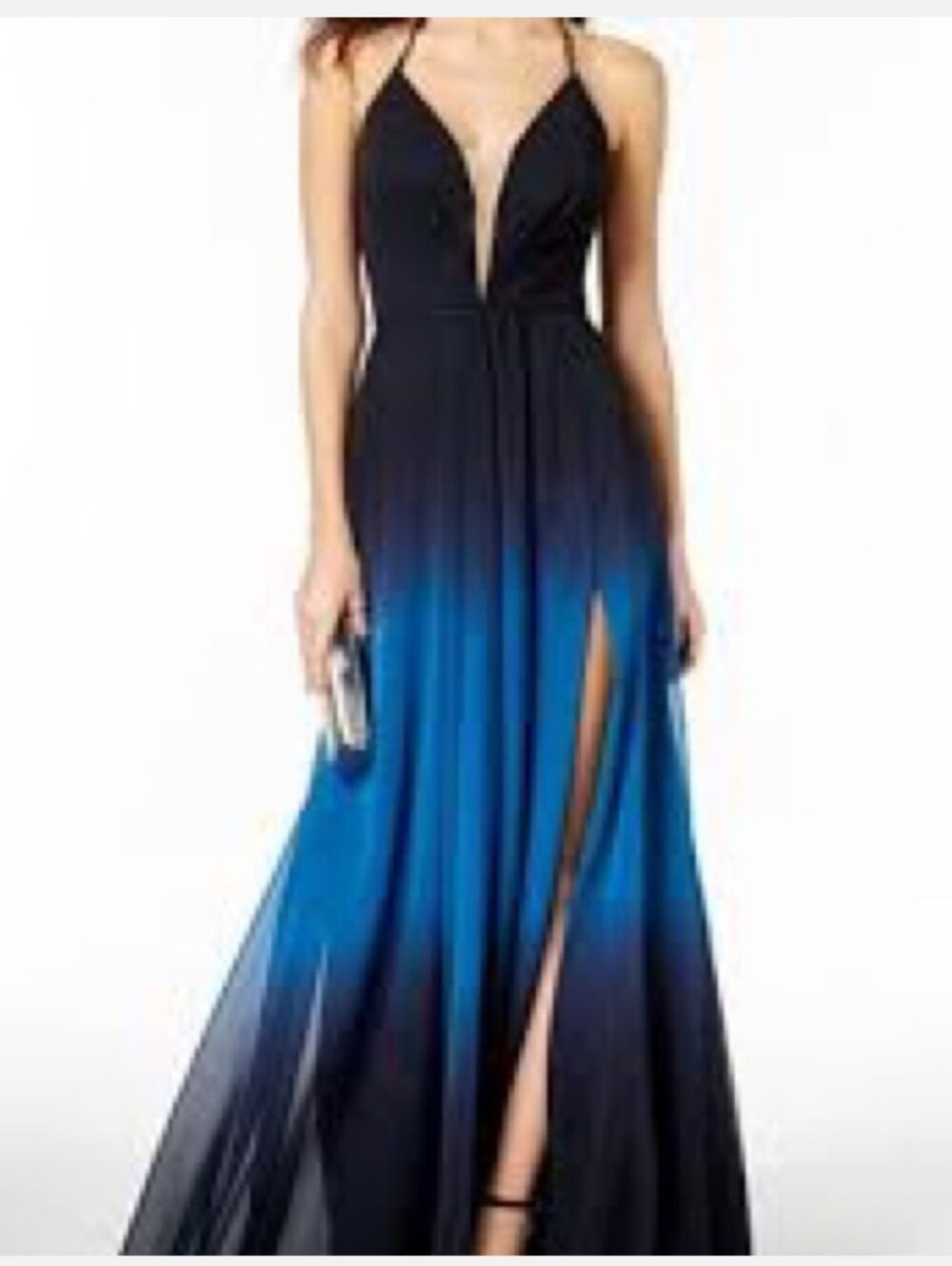 Betsy & Adam Blue Ombre Gown Size 14